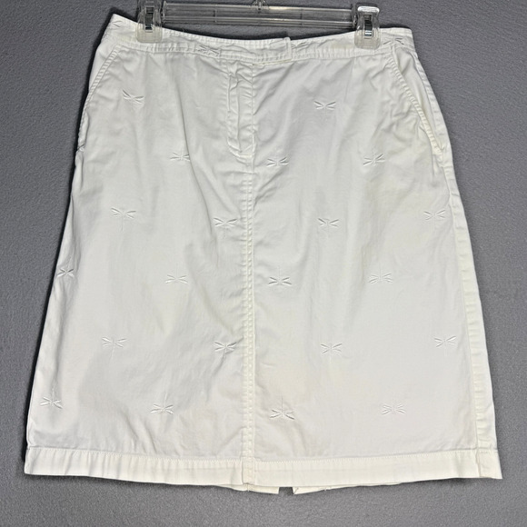 Talbots Dresses & Skirts - Talbots Women's White Embroidered A-line Skirt ‎ Size 8 Casual Classic Preppy
